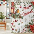 thumbnail image 6 of Christmas Bird Shower Curtains for Bathroom, Poinsettia Floral Holly Fruit Xmas Ball Snow Waterproof Fabric Shower Curtain for Bathroom Bathtub Decoration, Machine Washable, 60"x72", 6 of 9