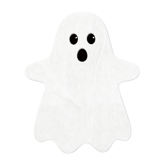 Cute Ghost Shaped Throw Blanket, Soft Flannel Halloween Ghost Blanket 27.5x39.4 inch, Spooky Home Decor for Sofa Bed Couch