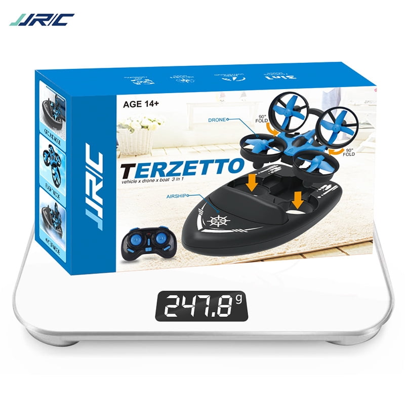 JJRC TERZETTO 3 - in - 1 Triphibian Remote Control Toy - Headless Mode, 360 °   Flips, 2 Speed Modes