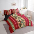 thumbnail image 3 of jejeloiu Retro Aztec Geometric 7-Piece Twin Bedding Sets,Red Brown Cyan Bedding Comforter Set For Men Women Reversible, 3 of 8