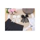 thumbnail image 5 of INSPIRE CHIC Broche de mujer Clip Malla Flor Perlas Rhinestone Color Sólido Lazo Negro, 5 of 5