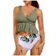 thumbnail image 1 of Bikini sin espalda con estampado de bloques de colores cómodo para mujer, traje de baño de una pieza, conjunto de ropa de playa OAVQHLG3B Store lin121212, 1 of 4