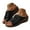 Black, variant on Slip on Dressy Wedge Sandals for Women 2025 Leather Trendy Peep Open Toe Low Heel Platform Dress Slides Black