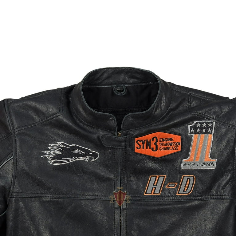 Harley-Davidson Screamin' Eagle レザージャケット Harley Davidson Orange Screaming Eagle Leather Jacket | Rider Trend