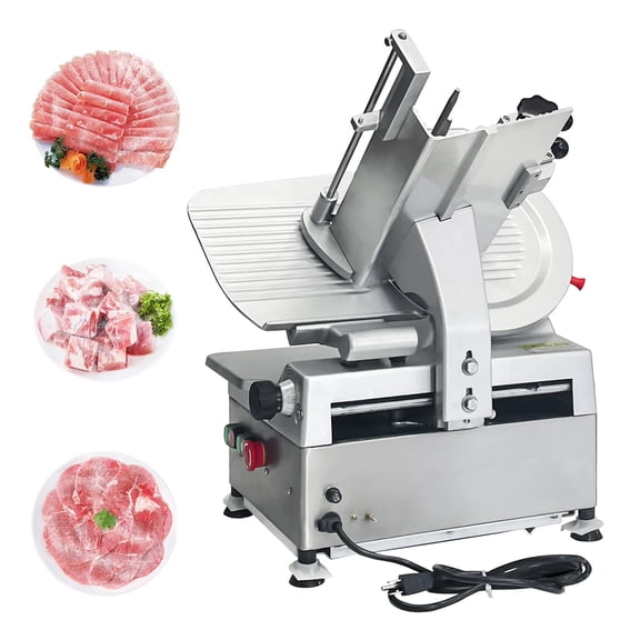 Commercial Countertop Automatic Electric Meat Slicer – 10-Inch Stainless Steel Blade, 550W / 110V, 7" Width & 0.25" Thick, Up to 50 Pcs/min, Deli Slicer for Restaurant & Home Use