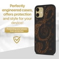 thumbnail image 2 of Case Yard Wooden Case for iPhone-12-Mini Soft TPU Silicone cover Slim Fit Shockproof Wood Protective Phone Cover for Girls Boys Men and Women Supports Wireless Charging Floral Music Key Design, 2 of 7
