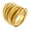 Gold, variant on Women Stainless Steel Personality Cool Pipe Cut 27mm Wavy Shaped Folds Pattern Biker Ring Comfort Fit Wedding Band Silver Size 6