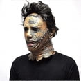 thumbnail image 1 of Texas Chainsaw Massacre Leatherface Latex Mask Halloween Cosplay Scary Movie Costume Party Props, 1 of 4