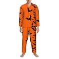 thumbnail image 3 of Sikiie Halloween Bats Mens Pajama Set, Soft Warm Long Sleeve Sleepwear, Cozy Button-Down Pjs for Men-X-Large, 3 of 7