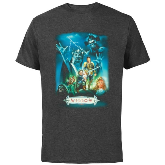 Lucasfilm Willow Illustrated Blue Movie Poster - Short Sleeve Cotton T-Shirt for Adults - Customized-Charcoal
