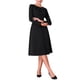 thumbnail image 2 of Vestido midi A-Line de manga larga con cuello plisado para mujer INSPIRE CHIC 2XL negro, 2 of 5