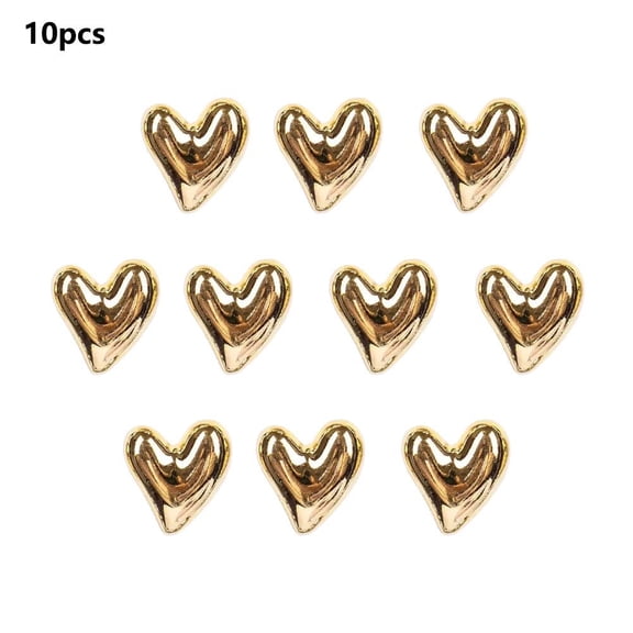 10 Pcs 3D Heart Fridge Magnets, Electroplated Resin Strong Magnetic Stickers,Mini Heart Magnets for Refrigerator, Kitchen, Office, Whiteboard Home Decor & Gift(Gold)