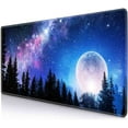 thumbnail image 1 of Full Moon Mouse Pad, Blue Starry Large Mouse Pads, Anti-Slip Rubber Base XXL Mouse Pad for Full Desk, 1 of 5
