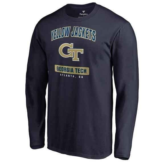 Men's Navy Georgia Tech Yellow Jackets Campus Icon Long Sleeve T-Shirt