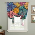 thumbnail image 2 of Colorful Abstract Floral Balloon Curtains 63 Inch Length for Living Room/Bedroom, Farmhouse Vintage Flowers Boho Rod Pocket Privacy Door Curtains Decorative Tie Up Shade for Window 52"x63", 2 of 8