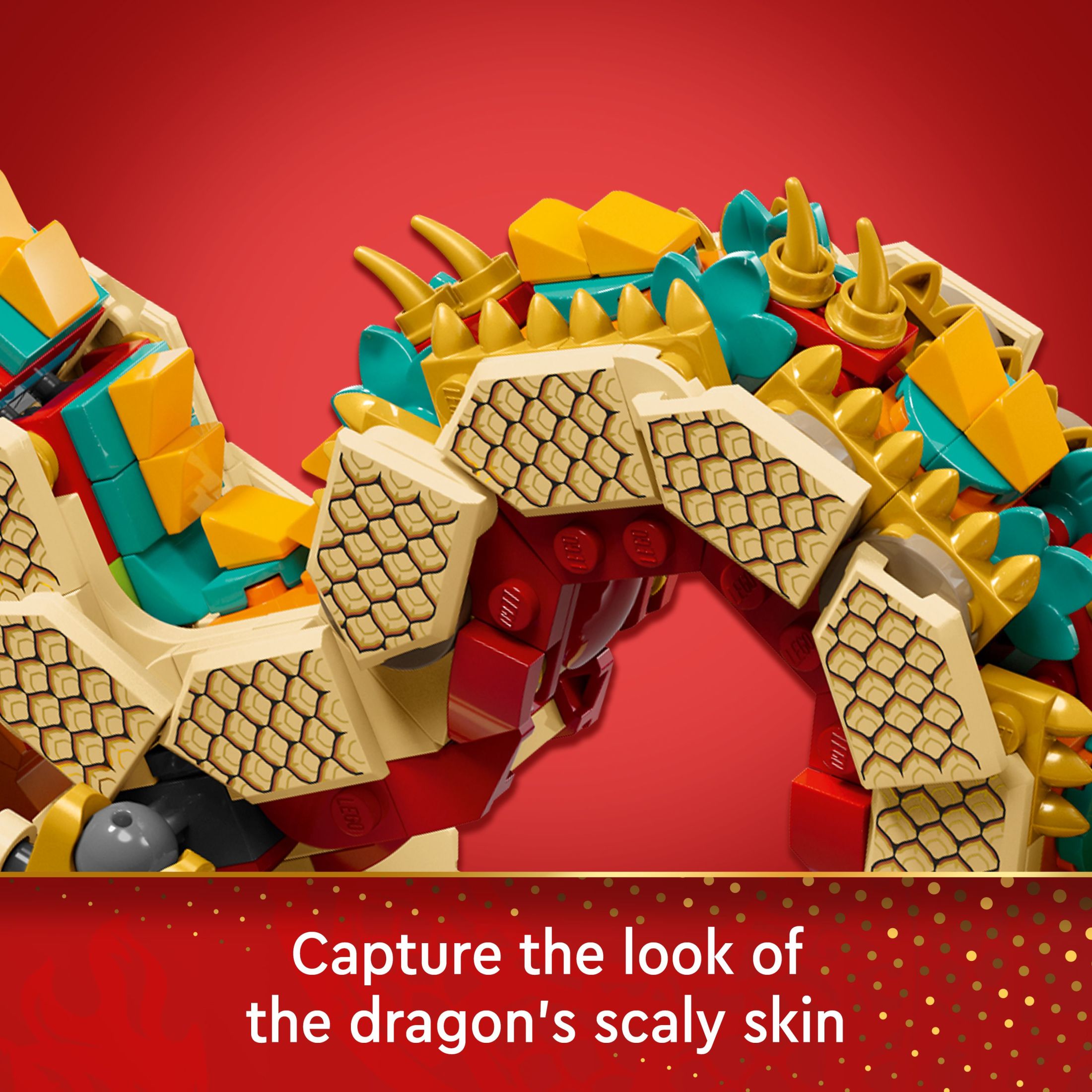 LEGO Spring Festival Auspicious Dragon Buildable Figure, Educational Toy for Kids, Dragon Toy Building Set, Great Spring Festival Decoration or Unique Gift for Boys and Girls Ages 10 and Up, 80112 - image 5 of 9