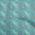 thumbnail image 1 of oneOone Cotton Cambric Turquoise Green Fabric Leaves Dress Material Fabric Print Fabric By The Yard 56 Inch Wide, 1 of 5