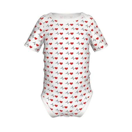 

Gaeub Heartbeat Symbol Print Infant Climbing Onesie Toddler Outfit Newborn Baby Bodysuit Baby Boy Girl Clothes -2 Years