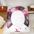 thumbnail image 5 of Homewish Japan Ink Painting Twin Sheet Sets,Japanese Natural Scenery Twin Fitted Sheet,Pink Flower Waterfall Flat Sheet For Adults,Ultra Soft Home Decor,3 Pieces, 5 of 7