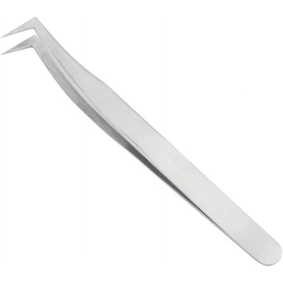 L-Shape Stainless Steel Precision Curved Pointed Tweezers for Volume Eyelash Extension