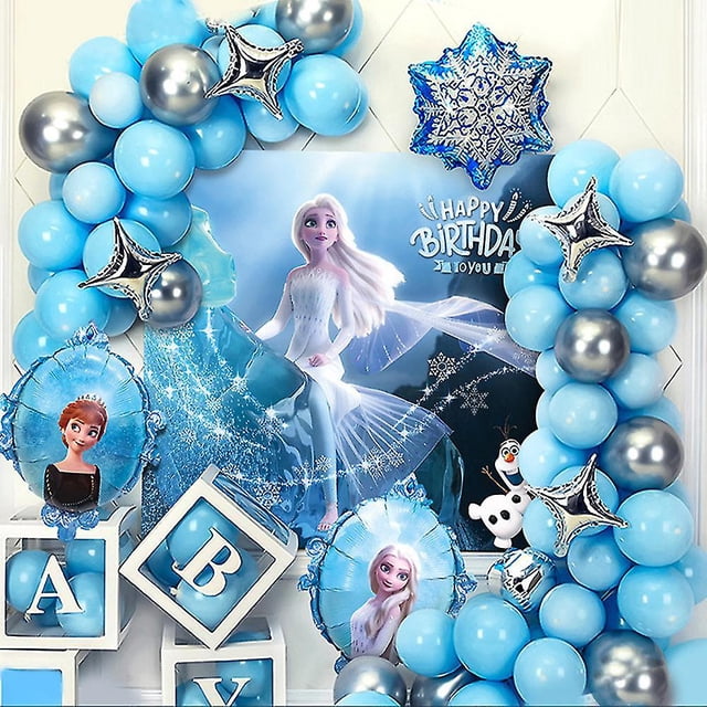 Frozen Elsa Anna tema globos cartel guirnalda arco Kit cumpleaños fiesta decoración suministros