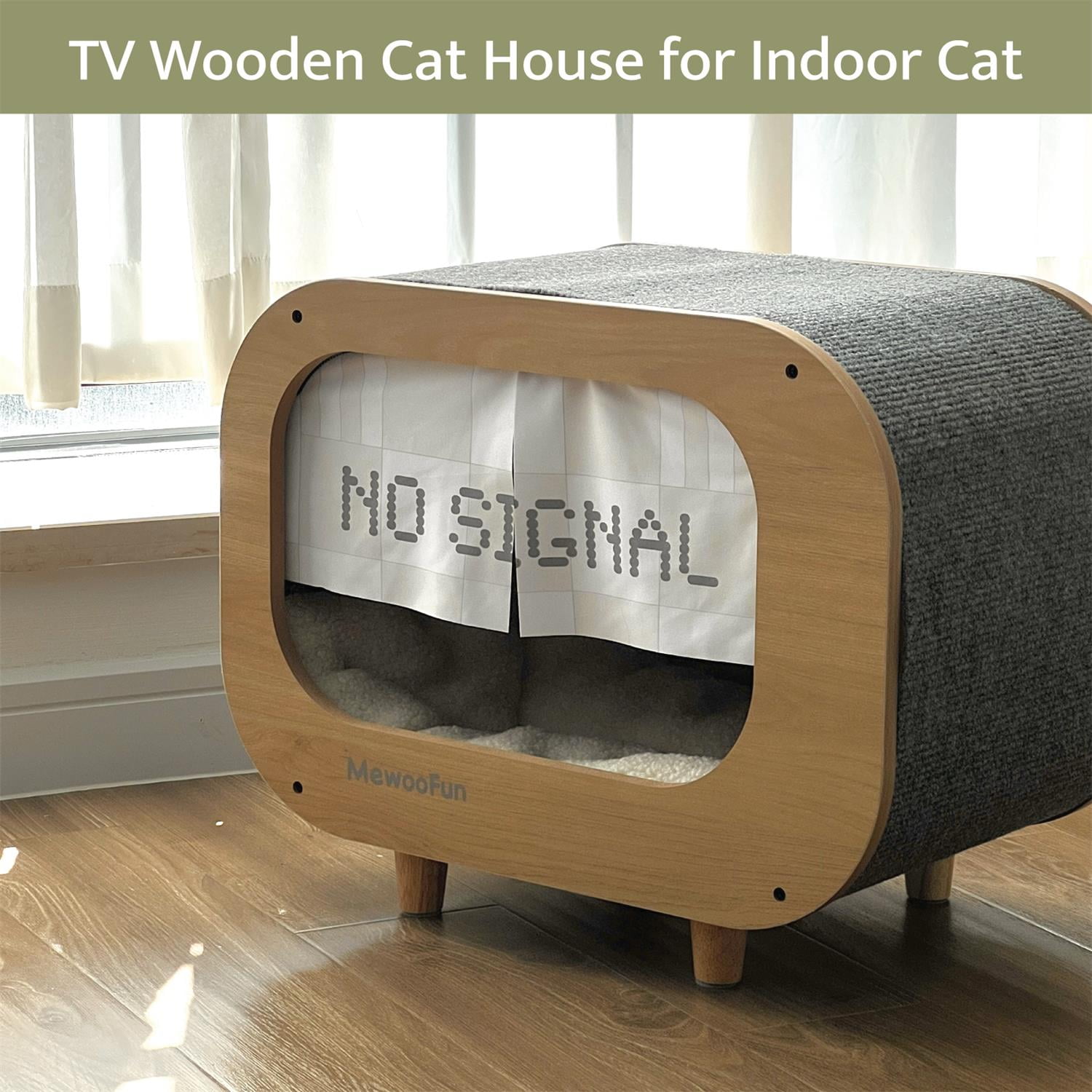 Pefilos 27" Cat Cave Bed with Scratching Post, Cat House for Indoor Cats, Modern Cat Condo Cat Nest Cute Prevents Furniture Damage Cat Shelter, Coffee and Beige Pefilos 27" Cat Cave Bed with Scratching Post, Cat House for Indoor Cats, Modern Cat Condo Cat Nest Cute Prevents Furniture Damage Cat Shelter, Coffee and Beige