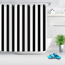 Black and White Stripe Shower Curtain,Black and White Shower Curtains for Bathroom,72x84 inch Waterproof Polyester Fabric,Concise Fashion Bathroom Decor,Hooks Included