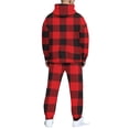 thumbnail image 6 of Hearthz Sweatsuits for Men 2 Piece Tracksuit Plaid Fleece Hoodie Baggy Jogger Sweatpants Set Winter Men's Sweatsuits, 6 of 6