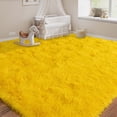 thumbnail image 3 of Janvonne Area Rugs for Living Room，Soft Fluffy Shaggy Bedside Rug,Indoor Floor Carpet for Bedroom Dorms, Nursery Rooms, Home Decor,9x12ft,Bright Yellow, 3 of 8