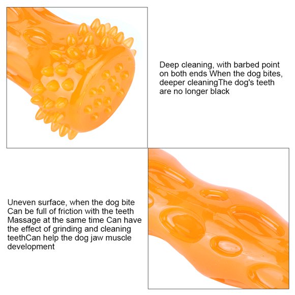 Pet Grind Teeth Tool Safe Dog Molar Rod Pet Toy Silicone Non- Tasteless Dog Toy for Dogs for Cats Deep Cleaning Dog Teeth Daily Funny Tool Orange L