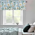 thumbnail image 6 of Valance Curtains for Windows Daisy Floral Kitchen Curtians Window Treatment Butterfly Blue Topper Curtain Rod Pocket Valances for Kitchen Bathroom Living Room 54x18in, 6 of 9