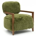 thumbnail image 4 of Furniture of America Birma Modern Faux Fur Ultra Soft Short Haired Accent Chair, Green, 4 of 13