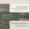 thumbnail image 4 of Maven Lane Alexander Bar Stool, Reclaimed Oak with Stone Vegan Leather, Set of 2, 4 of 6