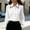 White, variant on White Women'S Tops, Tees & Blouses Collared Button Cotton Blend Long Sleeve Modern Solid Office Wear Blouses & Tops White,M