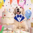 thumbnail image 1 of Collar de pajarita para mascotas Salvador Azul Poliéster Saliva Accesorio ajustable para bodas Fiestas Fotografía, 1 of 8