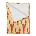 thumbnail image 2 of Lobster Soft Flannel Fleece Throw Blanket, Symmetrical Continuous Pattern with Lobster Ocean Animal Concept, Cozy Plush for Indoor and Outdoor Use, 60" x 80", Cream and Vermilion, by Ambesonne, 2 of 5