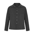 thumbnail image 6 of Njagoc3 Men's Long Sleeve Solid Button Down Collared Faux Leather Jackets, Casual Motorcycle Coats for Men, 6 of 6
