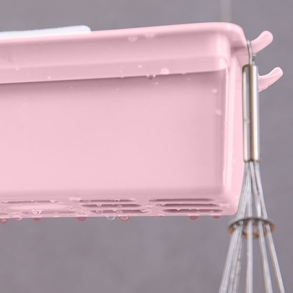 Plastic Kitchen Sink Storage Rack, Foldable Drainage Organizer, Blue Pink Gray Green, 6.88x4.13x2.55in, for Chopsticks & Bowls