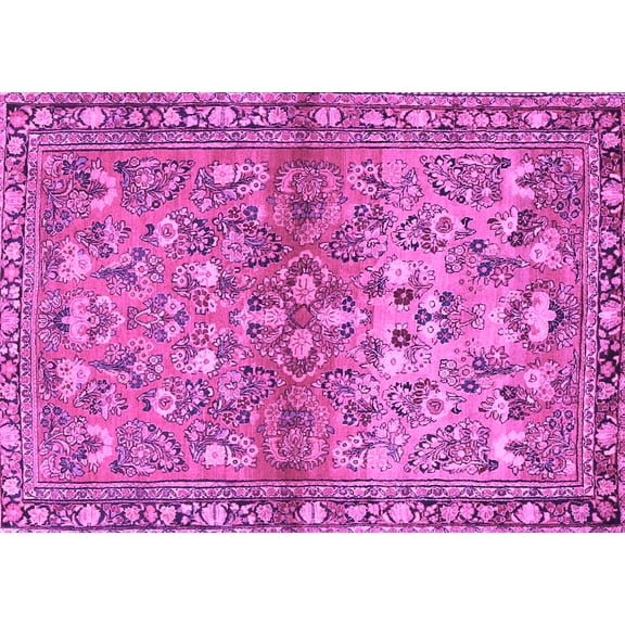 Ahgly Company Indoor Rectangle Persian Purple Traditional Area Rugs, 5' x 7'