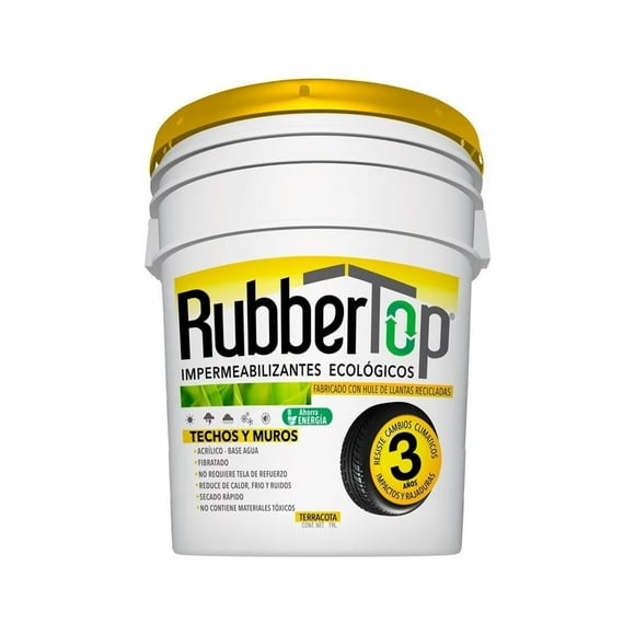 Impermeabilizante Rubbertop 3 Años Rojo 19 lt