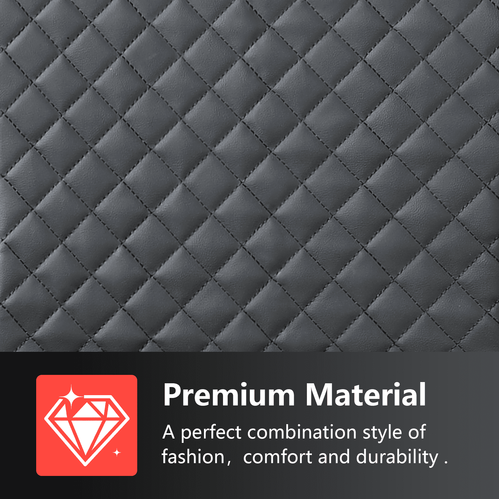 Coverado PVC&Fabric Car Seat Covers, Front Car Seat Protectors, 4 Pieces Universal Fit for Most Cars SUV Trucks, Black