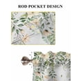 thumbnail image 6 of Watercolor Floral 2 Panel Kitchen Curtains for Windows, Spring Flowers Leaves Botanical Wood Grain Bathroom Privacy Curtain, Home Décor Window Treatment for Bedroom/Living Room 55"x45", 6 of 6