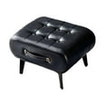 thumbnail image 3 of Reposapiés de cuero de PU para baño para niños, taburete portátil con asa, taburete de inodoro portátil multifuncional, reposapiés acolchado para dorm negro, 3 of 8