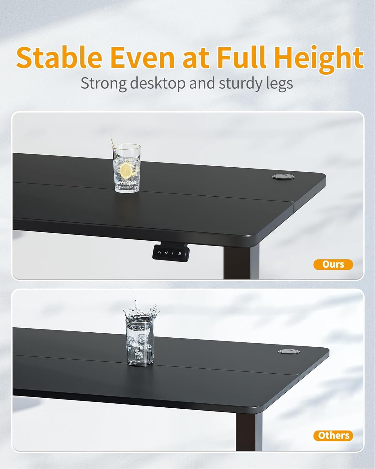 CubiCubi Electric Standing Desk, 55 x 24 Inches Height Adjustable Sit Stand Desk, Ergonomic Home Office Computer Workstation, Black