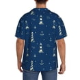 thumbnail image 5 of Balery Lighthouses and Anchors Men's Casual Button Down Shirt Short Sleeve Textured Summer Cuban Beach Shirts-4X-Large, 5 of 7