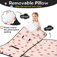 thumbnail image 3 of Strawberry and Dot Pink Pattern Teens Toddler Nap Mat with Pillow, Sleeping Mat Bag for Preschool Daycare 59"x22", 3 of 6