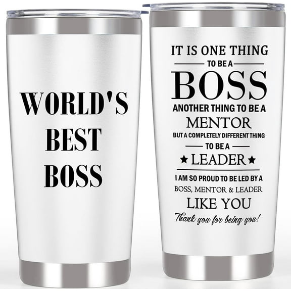 Christmas Gifts for Women Men Boss Tumbler, Appreciation Gifts for Boss Manager - Worlds Best Gifts for Boss Supervisor Female Male, Bosses Day Gifts for Him Her Mentor Leader, Leaving Gifts Mug