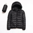 thumbnail image 4 of Women's Lightweight Hooded Winter Windproof Warm Coat with Recycled Insulation Slim Fit Short Jacket Outerwear, 4 of 4