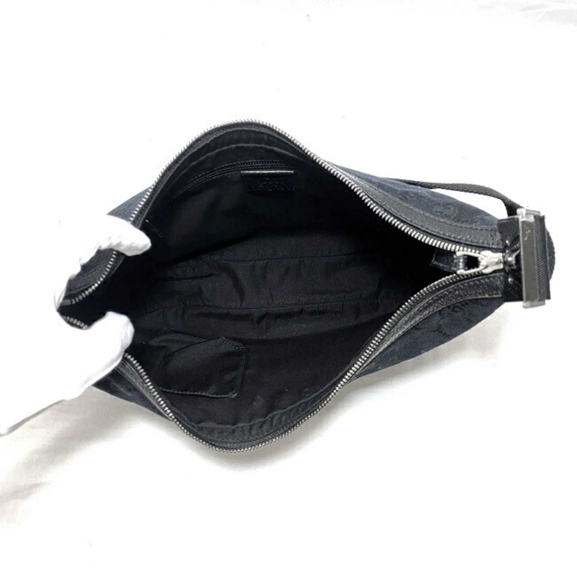 GUCCI GG Canvas Shoulder Bag Cross Body PVC Leather Beige 114291 Auth