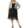 thumbnail image 2 of MODA NOVA Juniors Plus Size Lace Hollow Out Cropped Bolero Shrug Cardigan, 2 of 6